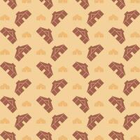 Yurt trendy design brown repeating pattern vector illustration background