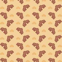 Yurt trendy design brown repeating pattern vector illustration background