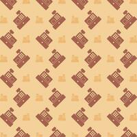 Cash Counter trendy design brown repeating pattern vector illustration background