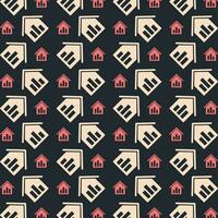 Real Estate black background trendy repeating colorful pattern vector illustration