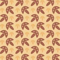 Mushroom trendy design brown repeating pattern vector illustration background