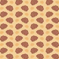 Brain trendy design brown repeating pattern vector illustration background