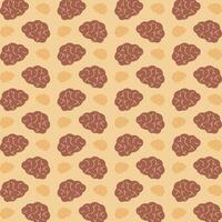 Brain trendy design brown repeating pattern vector illustration background