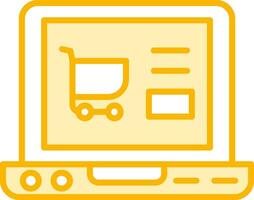 icono de vector de compras en línea