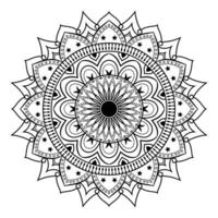 Black and white vector lineal mandala background design