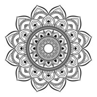 Black and white vector lineal mandala background design