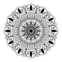 Black and white vector lineal mandala background design