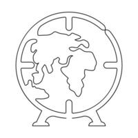 Continuous one line drowing of earth clock and Earth hour concept single line art illustration. vector