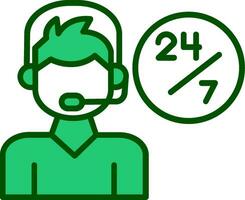 24 Hours Support Vector Icon