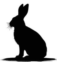 Silhouettes of easter bunnies isolated on a white background. Set of different rabbits silhouettes for design use. vector