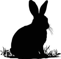 Silhouettes of easter bunnies isolated on a white background. Set of different rabbits silhouettes for design use. vector