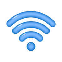 3d WIFI icon, wireless internet sign, isolated on transparent background. PNG