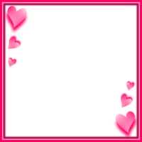 Cute valentines frame with love hearts border background. png
