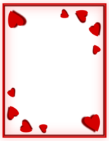 Valentine frame with hearts love border. png