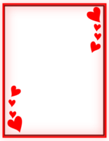 Rectangle red frame. Valentines border background with love hearts. png