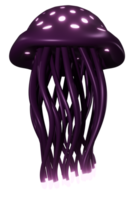 3d medusa lysande lila png