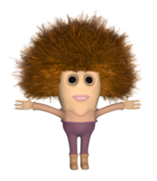 3D personage woman with brown hair png