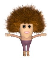 3d personagem mulher com Castanho cabelo png