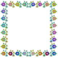 3d flores marco cuadrado vistoso png