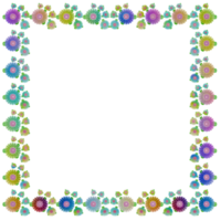 3d flowers frame square colorful png