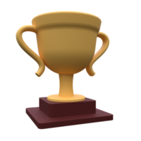 unique Golden trophy cup star 3D rendering icon illustration simple.Realistic illustration. png
