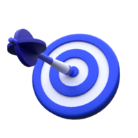 unique Hit on center target 3D rendering icon illustration simple.Realistic illustration. png