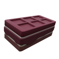 único chocolate waffle 3d Renderização ícone ilustração simples.realista ilustração. png