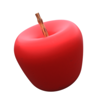 único manzana rojo 3d representación icono ilustración simple.realista ilustración. png