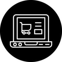 icono de vector de compras en línea