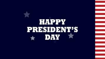 Happy Presidents Day Animated Text With USA National Flag. video