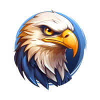 AI generated cute eagle art illustrations for stickers, tshirt design, poster etc png