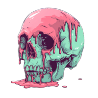 AI generated Skull art illustrations soft color for stickers, tshirt design, poster etc png