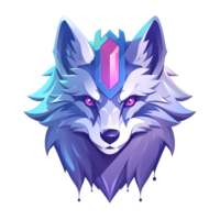 AI generated cute wolf art illustrations for stickers, tshirt design, poster etc png