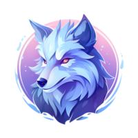 AI generated cute wolf art illustrations for stickers, tshirt design, poster etc png