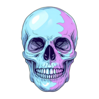 AI generated Skull art illustrations soft color for stickers, tshirt design, poster etc png