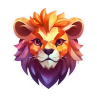 AI generated cute lion art illustrations for stickers, tshirt design, poster etc png