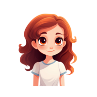 AI generated cute girl art illustrations for stickers, tshirt design, poster etc png