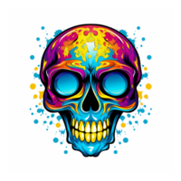 AI generated Skull art illustrations for stickers, tshirt design, poster etc png