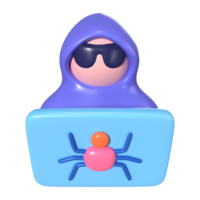 Hacker 3D-Illustrationssymbol png