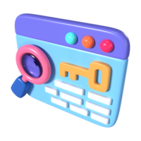 icono de ilustración 3d de palabra clave png