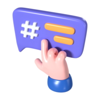 hashtag 3d ilustración icono png