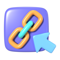 Symbol für Hyperlink-3D-Illustration png