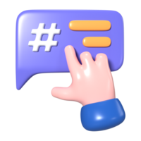 Hashtag 3D Illustration Icon png