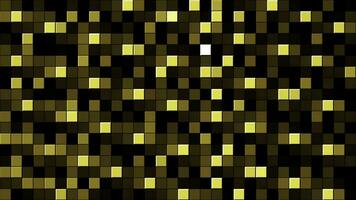 Texture of blinking pixels. Motion. Golden rows of small squares flowing and shining from right to left. photo