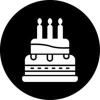 icono de vector de pastel de cumpleaños