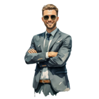 AI generated Businessman Happy Suit png