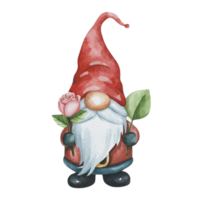 AI generated Cute Gnome holding a rose png