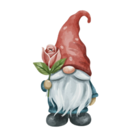 AI generated Cute Gnome holding a rose png