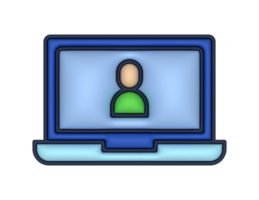 ein 3d Laptop Benutzer auf ein transparent Hintergrund png