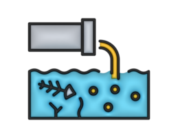 un 3d agua contaminación en un transparente antecedentes png